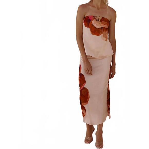 NEW MISA LOS ANGELES lyka strapless top in peony love